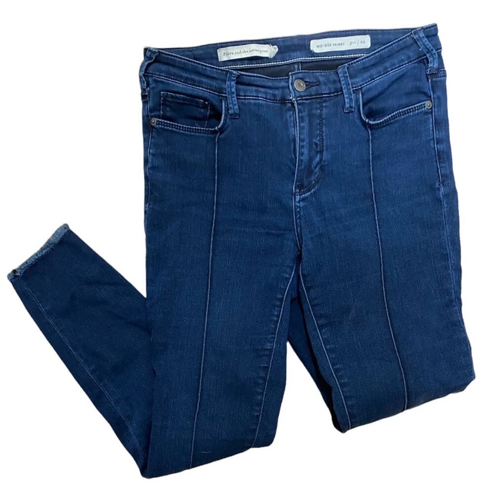 Anthropologie Pilcro Mid-Rise Skinny Jeans with Frayed Hem Size 29